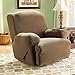 SureFit Stretch Pinstripe 1-Piece - Recliner Slipcover - Taupe