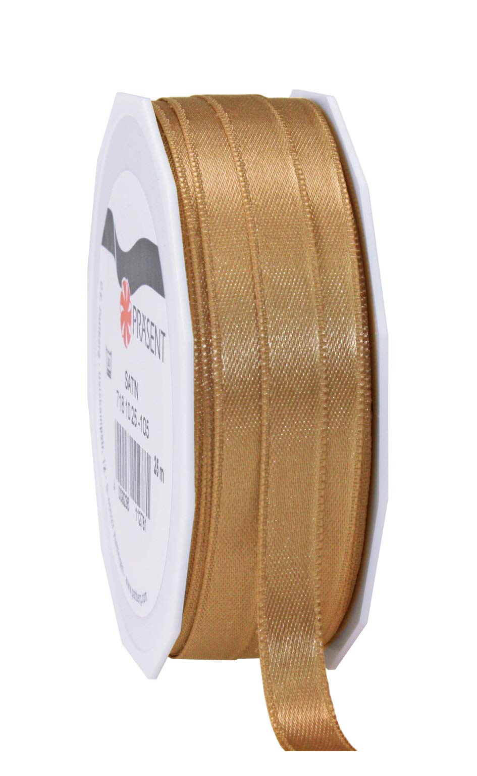 C.E. Pattberg SATIN gold gift ribbon, 27 yards for Wrapping Gifts, 0.39 inches width, Ribbon for Decorating & Crafting, Decorative Ribbon for Gifts, for every occasion