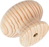 Merriway BH01267 Unlacquered Pine Cupboard Door Knob 50mm Pack of 4 view 3