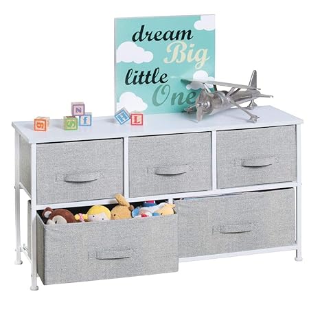 Metrodecor Mdesign Fabric 5 Drawer Nursery Storage Organizer Unit