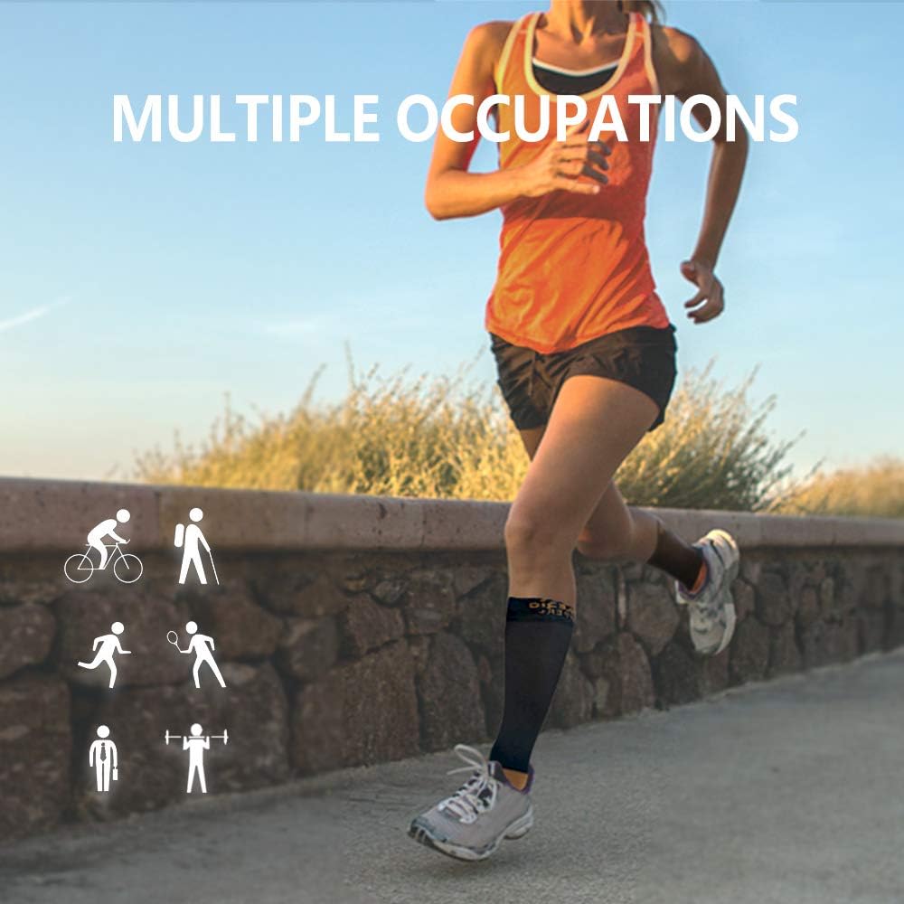 MELERIO 4Pairs Compression Socks for Men&Women(15-20 mmHg) Best Copper Circulation Socks for Running,Edema Varicose Veins - Image 5
