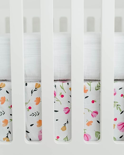 little unicorn percale crib skirt