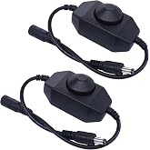weideer 2Pcs DC12V-24V LED Strip Lights Dimmer Switch PWM Rotary Dimmer Controller Inline Dimmer Switch for LED String Lights Christmas Lights Black K-018-BK