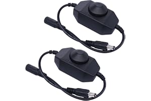 weideer 2Pcs DC12V-24V LED Strip Lights Dimmer Switch PWM Rotary Dimmer Controller Inline Dimmer Switch for LED String Lights Christmas Lights Black K-018-BK