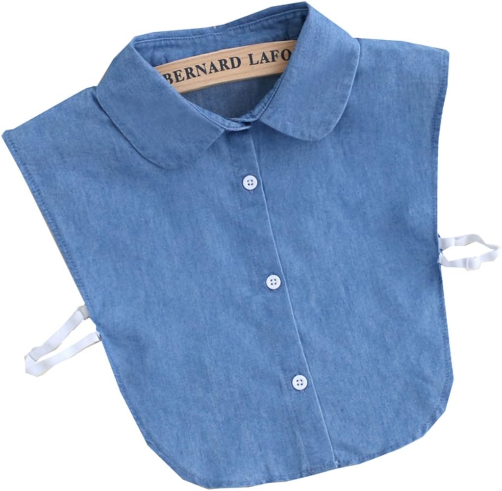 Blue Navy Jean Dickey Collar Peter Pan Collar Triangle Edge Collar for Women Ladies Girls