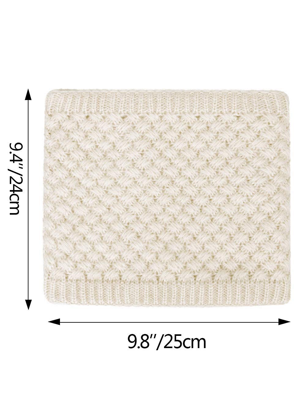 EVRFELAN Infinity Scarf Winter Women Circle Loop Scarves Warm Kids Neck Warmer Chunky Knit Soft Thick Fashion Ladies Accessories Ribbed Girls Men Boy Collar (Beige)