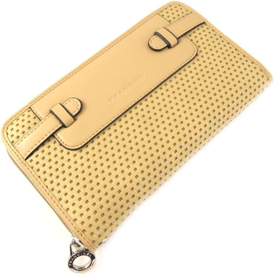 Wallet + checkbook holder zipped 'Romy' natural.