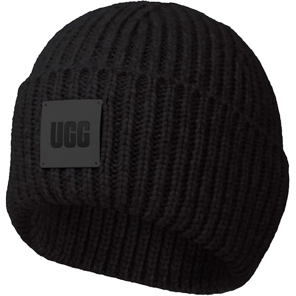 Amazon.com: UGG, Womens, Chunky Crafted Rib Beanie, Black, One