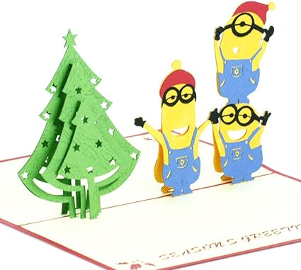 Auguri Di Natale Minions.Biglietto Di Natale Pop Up Con Minions In 3d Realizzato A Mano Amazon It Cancelleria E Prodotti Per Ufficio