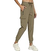 Womens Cargo Hiking Pants with Pocket - Lightweight Quick Dry Workout Joggers for Travel, Camping and Outdoor Wear