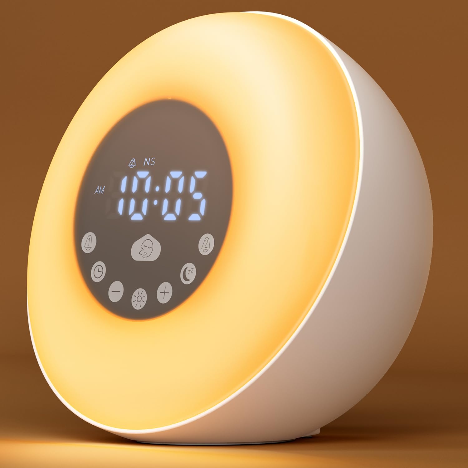 Photo 1 of ***VOLUME BUTTONS NON-FUNCTIONAL*** Glocusent 2×5W Stereo Sunrise Alarm Clock, Sleep Aid with Timer, 14 White Noise Tracks, 8 Color Night Light, 10-Level Dimming, Bluetooth Speaker/FM/TF, Dual Alarms with Snooze, Gift for Adults & Kids