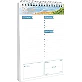 To Do List Notebook Daily Planner A5 CheckList Pad 52 Sheets, 5.9" x 8.2" Daily Schedule Goal and Tasks Setting Notepad Productivity Planner, Spiral Appointment Organizers, A5-LB