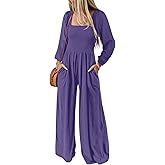 DOKOTOO Women's Casual Loose Overalls Jumpsuits One Piece Sleeveless Wide Leg Long Pant Rompers With Pockets