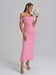 KUTUMAI Off The Shoulder Maxi Long Dress Corset
