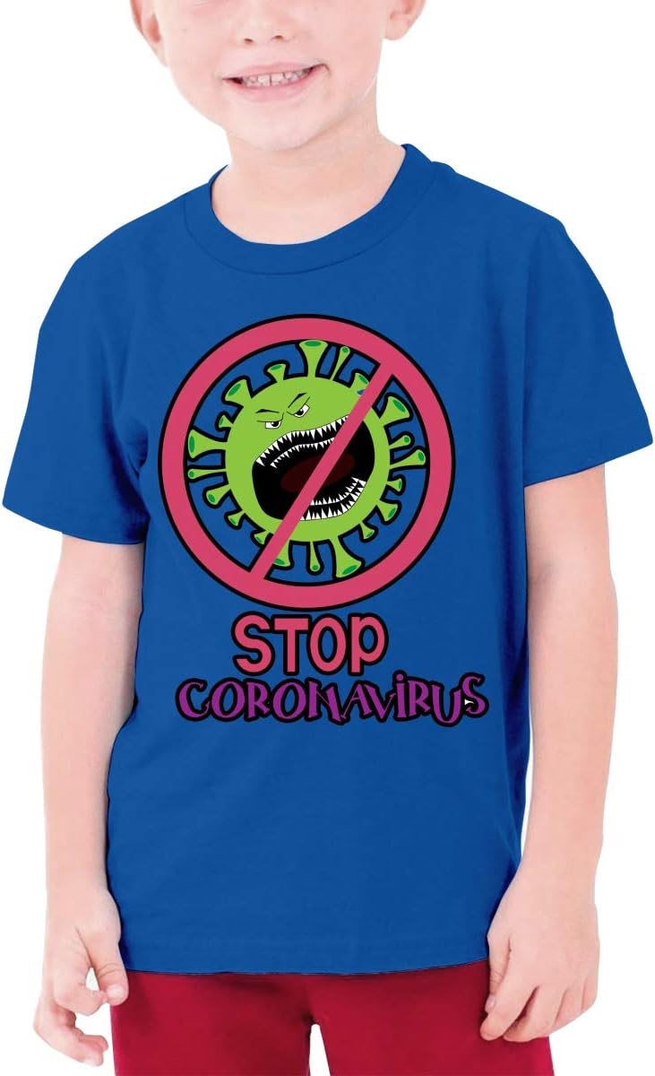 AllPrintInUSA Stop Coronavirus Kids Youth Short Sleeve T-Shirt Top Tee for Boys and Girls
