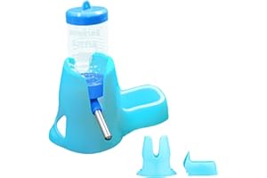 Hamster Food Dispenser,3 in 1 Hamster Hanging Water Bottle Pet Auto Dispenser with Base,Stable Non Slip Standable Design Feed