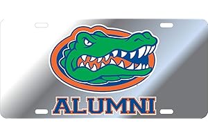 Elite Fan Shop NCAA Mirrored Acrylic License Plate Alumni