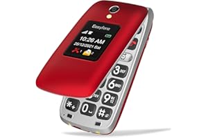 Easyfone Prime-A1 Pro 4G Flip Mobile Phone for Seniors, 2.4'' HD Display, Big Buttons, Clear Sound, SOS Button, 1500mAh Batte