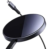 ESR for Magsafe Charger, 15W Wireless Charger, Wireless Charging Pad for iPhone 15/14/13/12, AirPods 4/3/Pro/Pro 2, Galaxy S25, Strong Magnetic Charging Pad with Type-C Cable, Black