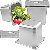 Biugaaufai 4 Pack 1/6 Size Stainless Steel Steam Hotel Pan with Lid, 6 Inch Deep Anti-Jamming Steam Table Pan, Professional Grade, Hotel Steam Pans for Catering, Restaurant, Home Kitchen & Dining