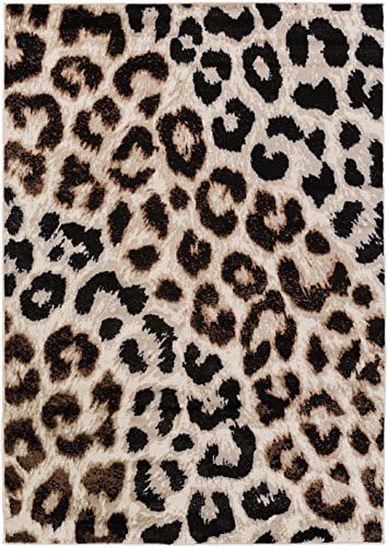 RugPal Animal Inspirations Rectangle Area Rug 7'8"x10'6" in Leopard Color From Noveau Collection
