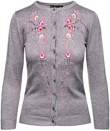 Voodoo Vixen Bethany Floral Cardigan (Grey)