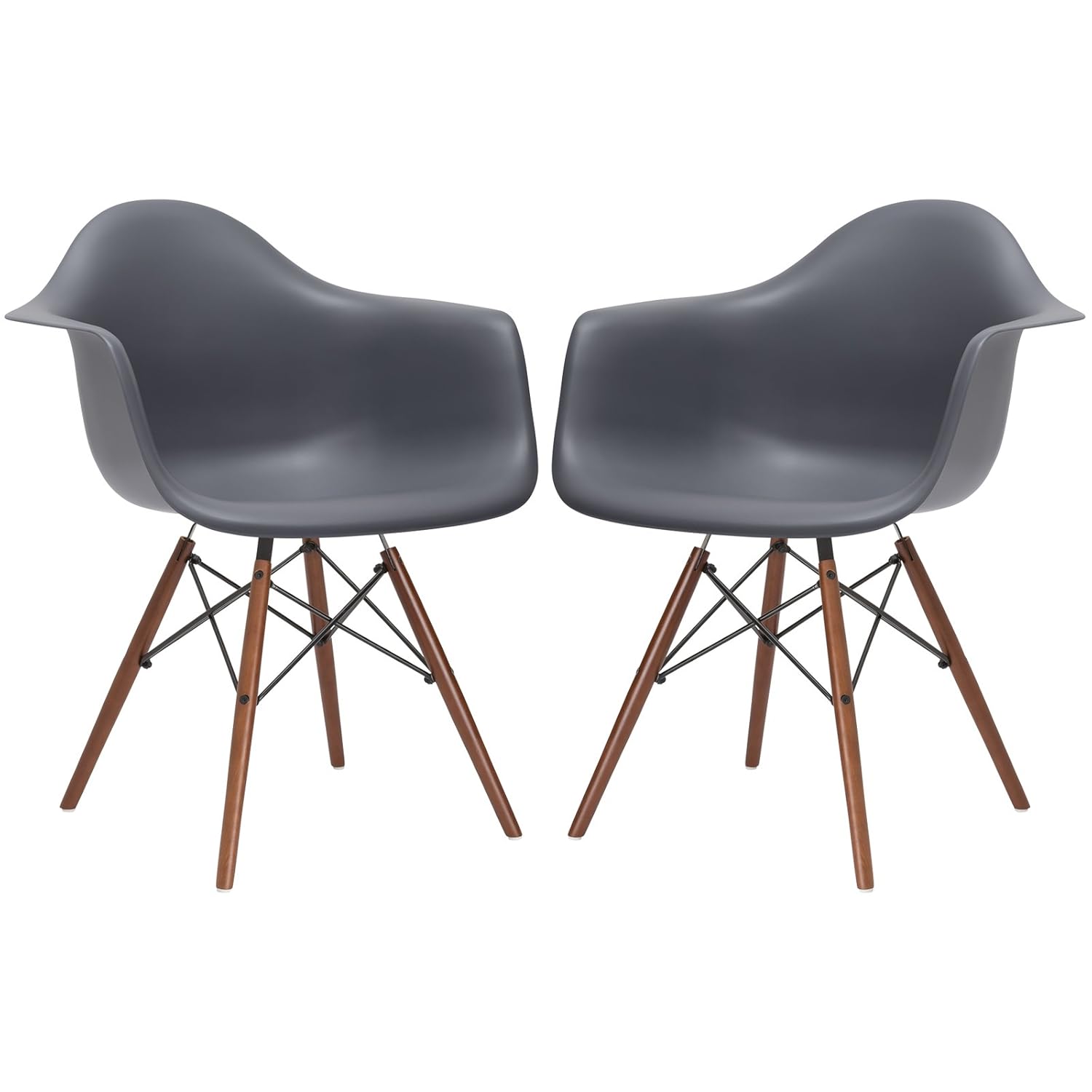 Best grey eames plastic molded chairs