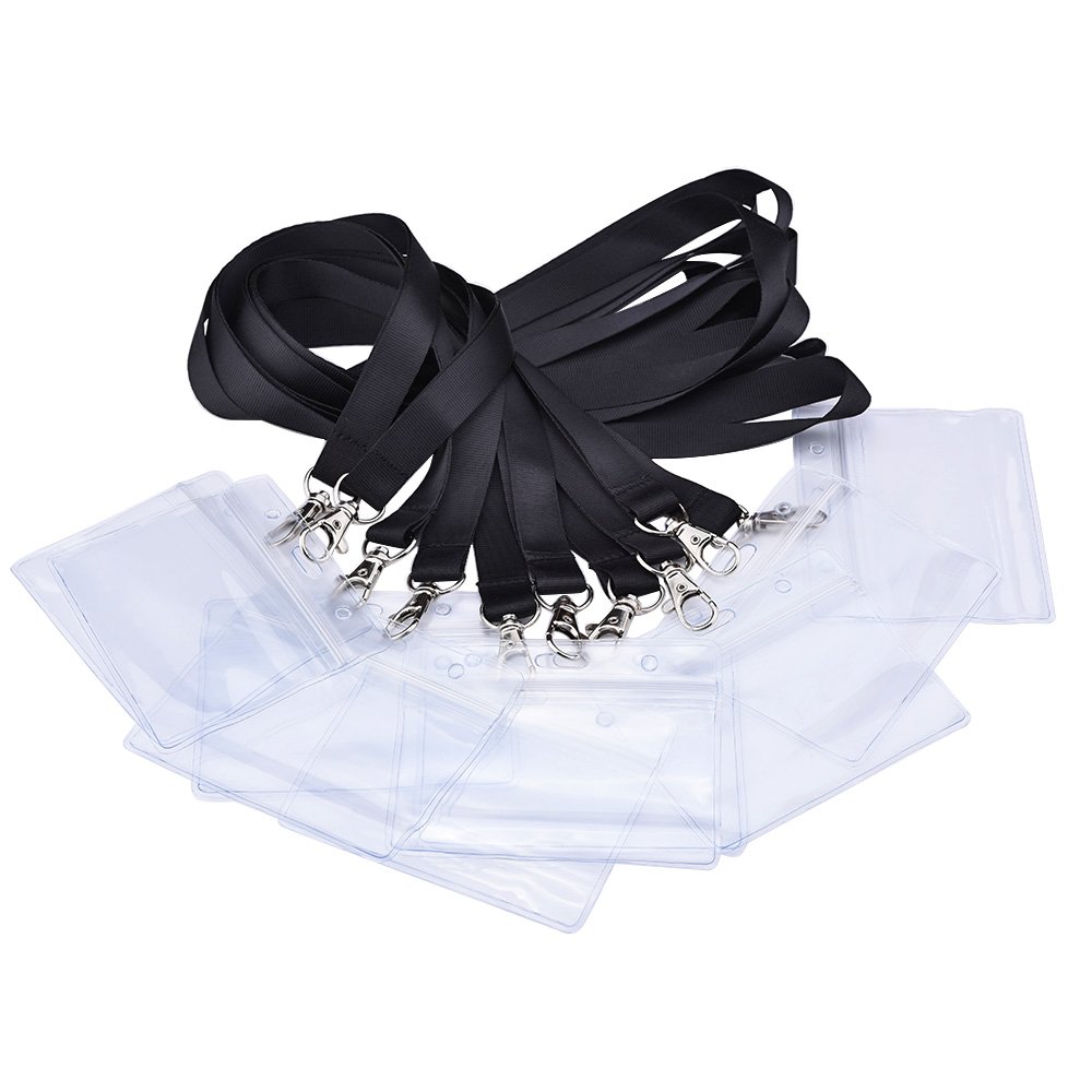 Mudder Identity Cards Case with Lanyard Strap for Affairs, Exposure and Office (Set of 10 Pieces)