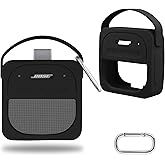 for Bose New SoundLink Micro 2nd Gen Portable Bluetooth Speaker Silicone Protective Case, Portable Travel Case with Carabiner (Black) - co2CREA