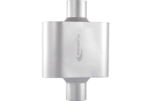 Floshine Universal Mufflers,Performance Automotive Exhaust Muffler，Single Chamber 2.25 inch inlet/2.25 inch outlet FH4225109
