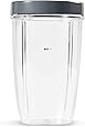 NutriBullet 24 Ounce Tall Cup with Standard Lip Ring, Clear/Gray