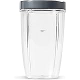 NutriBullet 24 Ounce Tall Cup with Standard Lip Ring, Clear/Gray