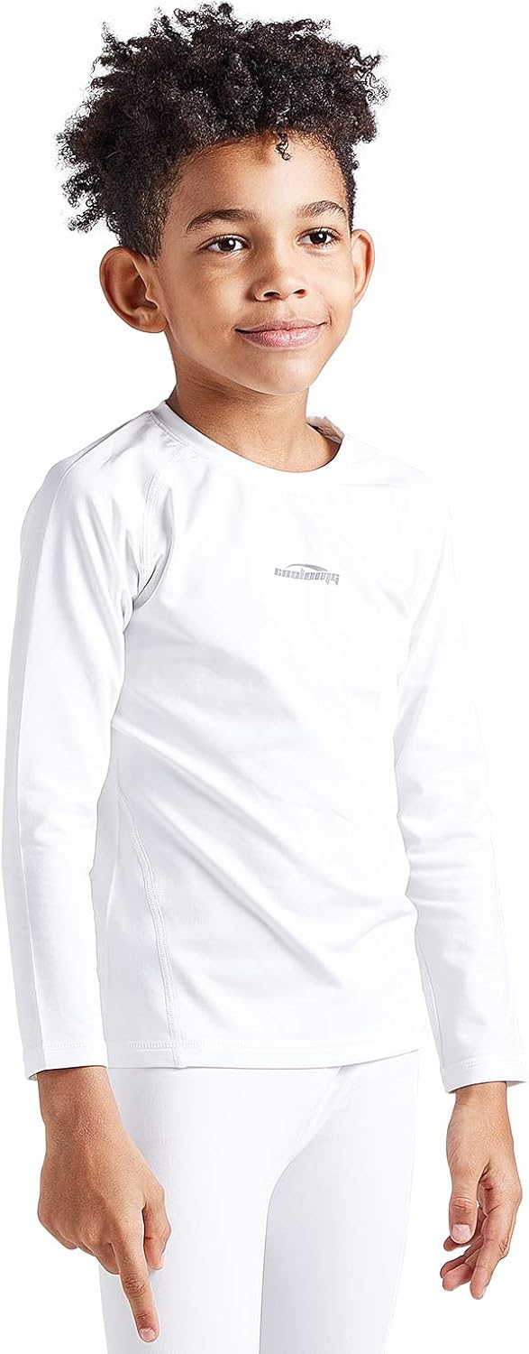 COOLOMG Thermal Compression Shirt Long Sleeve for Boys Girls Youth Fleece Lined Baselayer Tops Athletic Ski Snowboard Running: Clothing