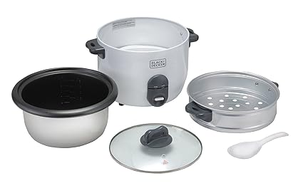 Amazon.com: Black & Decker RC1860 700W 1.8 L 7.6 Cup Rice Cooker (Non-USA Compliant), White: Kitchen & Dining