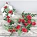 AmyHomie 3 Pack Artificial Rose Garlands,Silk Fake Rose Vine Flowers Plants for Home Hotel Office Wedding Party Garden Craft Art Decor(Big Flowers) (red)