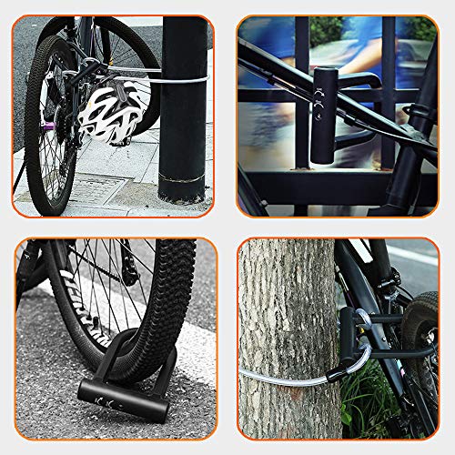 Aibrisk Bike U Lock with Cable, Heavy Duty Bicycle Lock with 4ft Flex