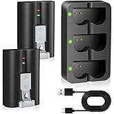 2 Packs Batteries for Ring (3.65V 6040mAh) and Charger Station, Quick Release Rechargeable Battery Compatible with Ring-Video