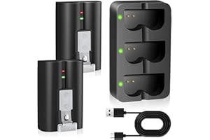 2 Packs Batteries for Ring (3.65V 6040mAh) and Charger Station, Quick Release Rechargeable Battery Compatible with Ring-Video