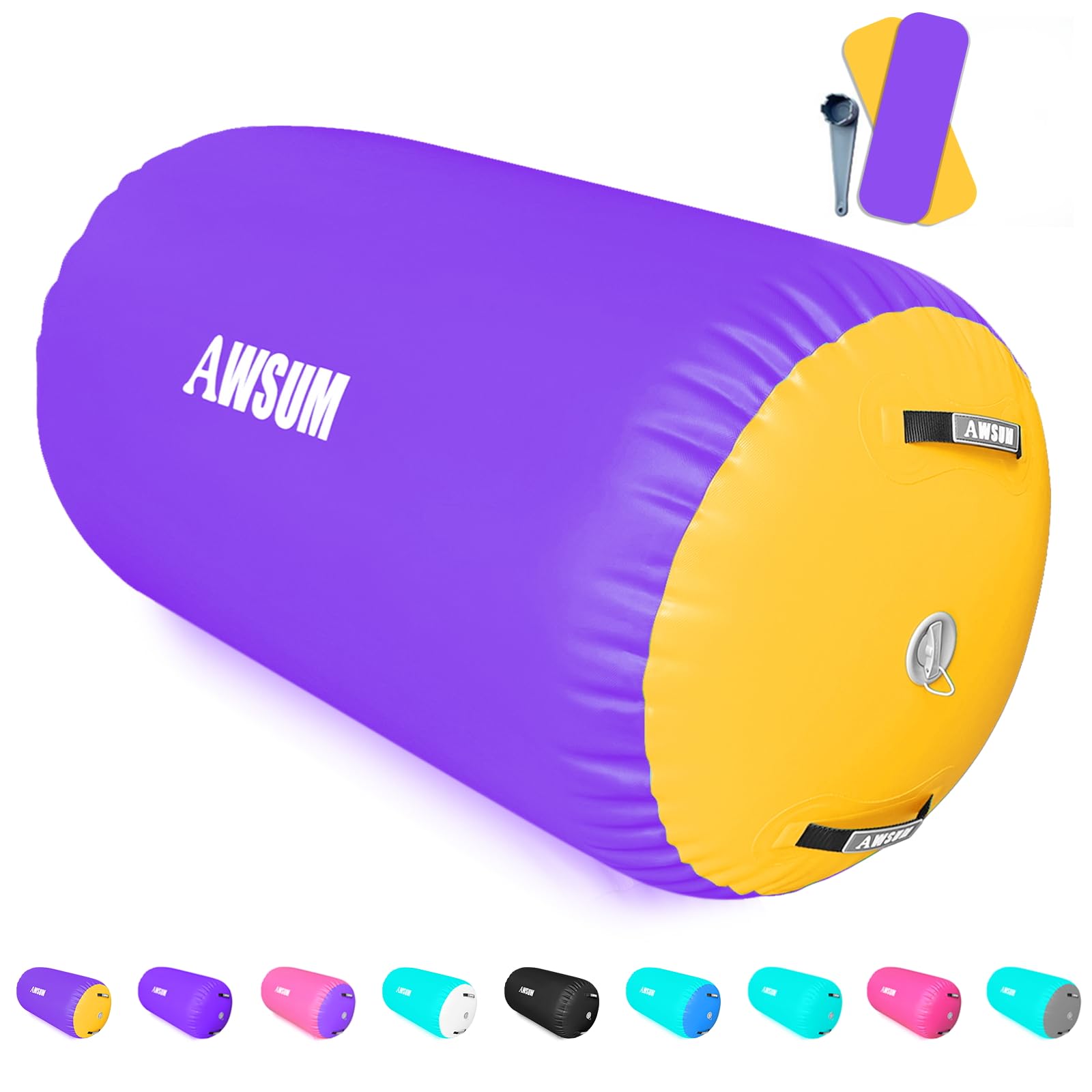 Photo 1 of AWSUM Air Roller Gymnastics Barrel Inflatable Tumbling Mat Back Handspring Trainer for Octagon Mat Gym Home Gymnastics Equipment 1PCS?No Electric Pump