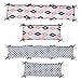 Bacati Emma Aztec 10 Piece Nursery-in-a-Bag Cotton Percale Girls Crib Bedding Set with Bumper Pad, Coral/Mint/Navy