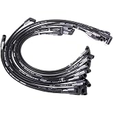 Moroso Spark Plug Wire Set, Ultra 40, Spiral Core, 8.65 mm, Black, 90 Degree Plug Boots, HEI Style Terminal, Sprint Car, V8, Kit
