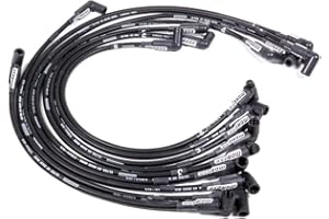 Moroso Spark Plug Wire Set, Ultra 40, Spiral Core, 8.65 mm, Black, 90 Degree Plug Boots, HEI Style Terminal, Sprint Car, V8, 
