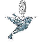 Cujiesp Hummingbird Charm 925 Sterling Silver Bird Charms Bracelet Jewelry Gift Ideas Stuff Beads for Bird Lovers Women
