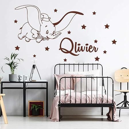 Nom Personnalise De Dessin Anime Dumbo Star Sticker Mural Chambre D Enfants Nom Personnalise Amazon Fr Cuisine Maison