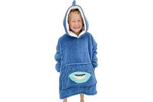 THE BIG SOFTY Wearable Blanket Kids 3-10yr, Fun Animal Kids Blanket Hoodie, Hooded Sweatshirt, Oversized Comfy Hoodie Boys, Girls, Toddlers