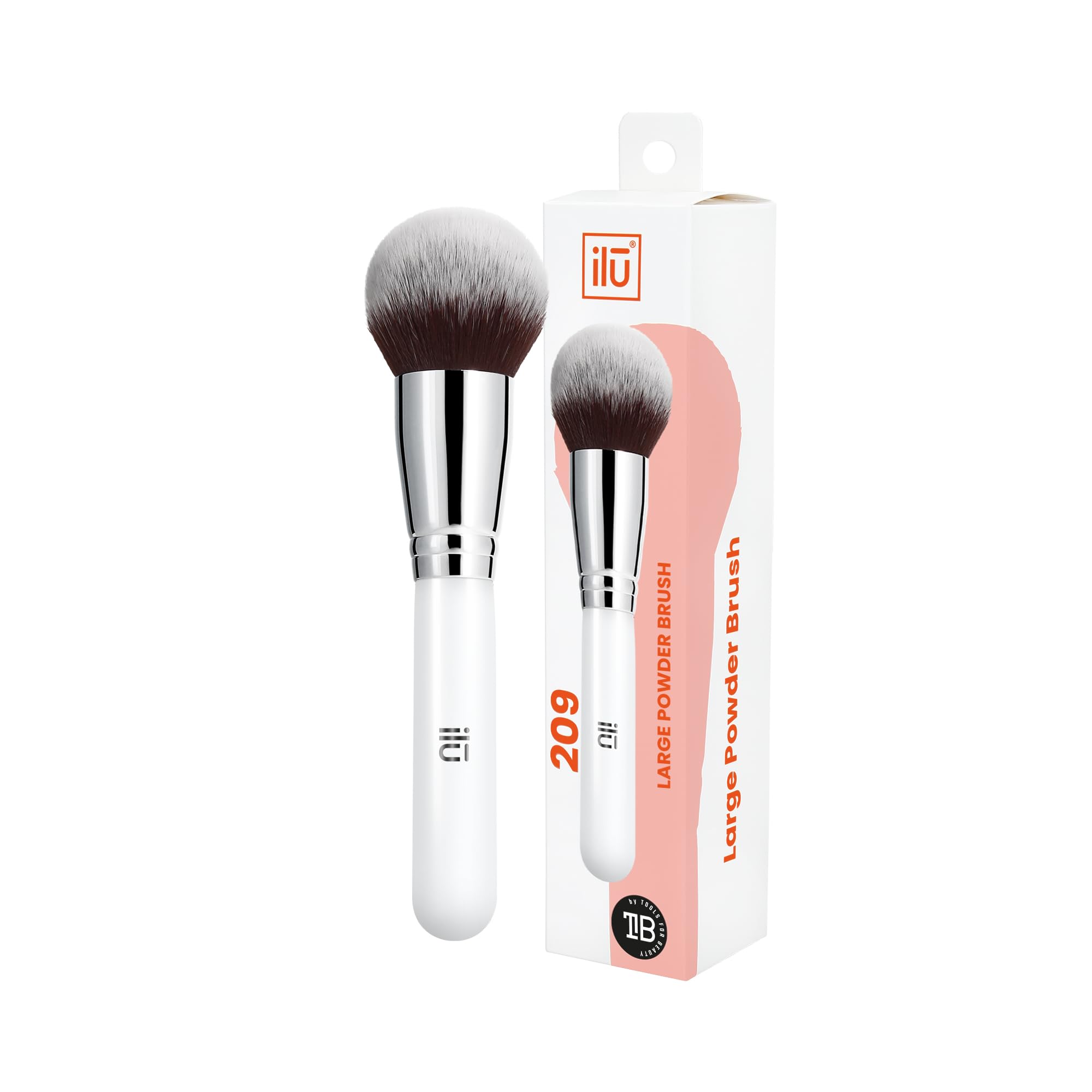 T4B Ilu Mu 209 Large Powder Makeup Brush for Blush, Bronzer or Highlighter Designed for Professional and Makeup Lovers, Dimensions - Bristles 45mm 1.77 inch, Brush 185 mm 7.28 inch