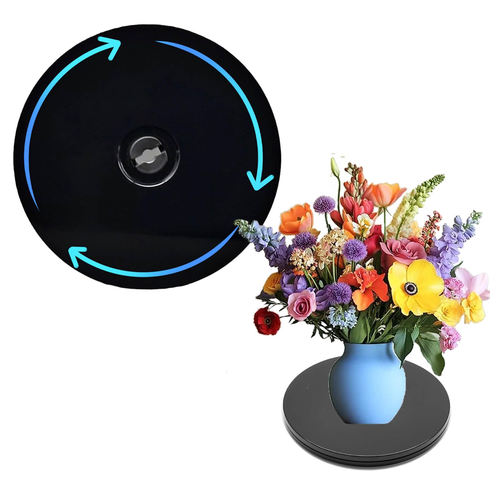 Photo 1 of 6" Lazy Susans Turntable Organizer, Black Acrylic Lazy Susan, Small Lazy Susan Acrylic Ball Bearing Turntable Plate for Kitchen Table Spice Rack Cake Table Pantry Kitchen Decoratin