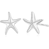 Monkton Stud Earrings S925 Sterling Silver Starfish Stud Earrings - 10mm Beach-inspired Lightweight Hypoallergenic Women's Jewelry