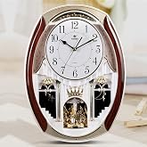 KELAOTE Musical Motion Wall Clock with Rotating Pendulum, Decorative Wall Clock with 18 Melodies.