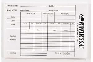 Kwik Goal Referee Score Sheets, White